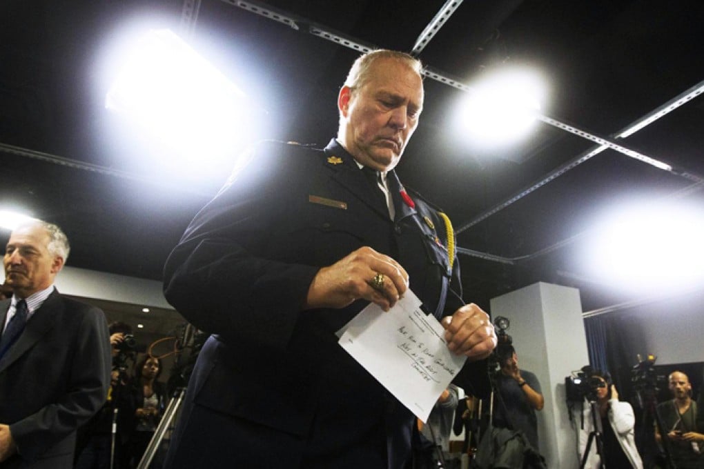 Toronto police chief Bill Blair meets journalists. Photo: Reuters