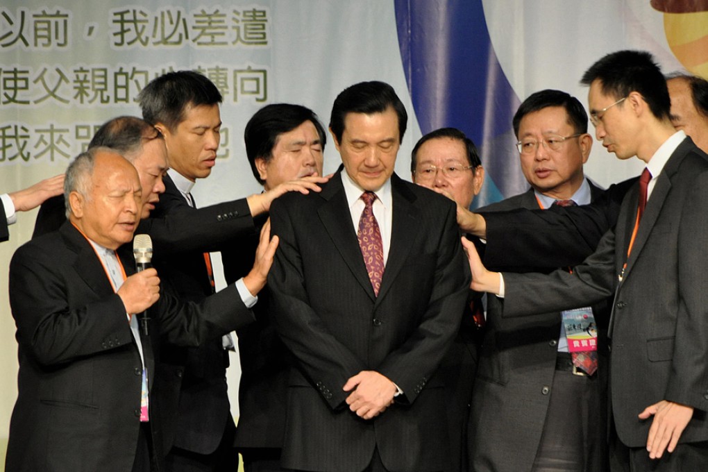 Taiwanese President Ma Ying-jeou attends a church prayer breakfast in New Taipei. His office said he would respect any decision made by the prosecutors office. Photo: CNA