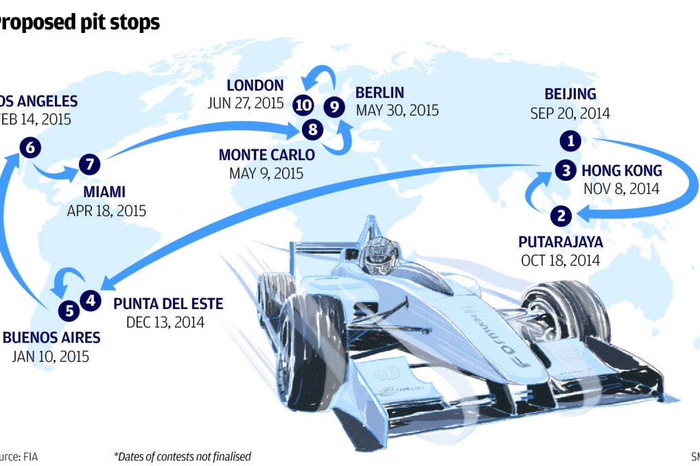 The cities Formula E plans to host races in.