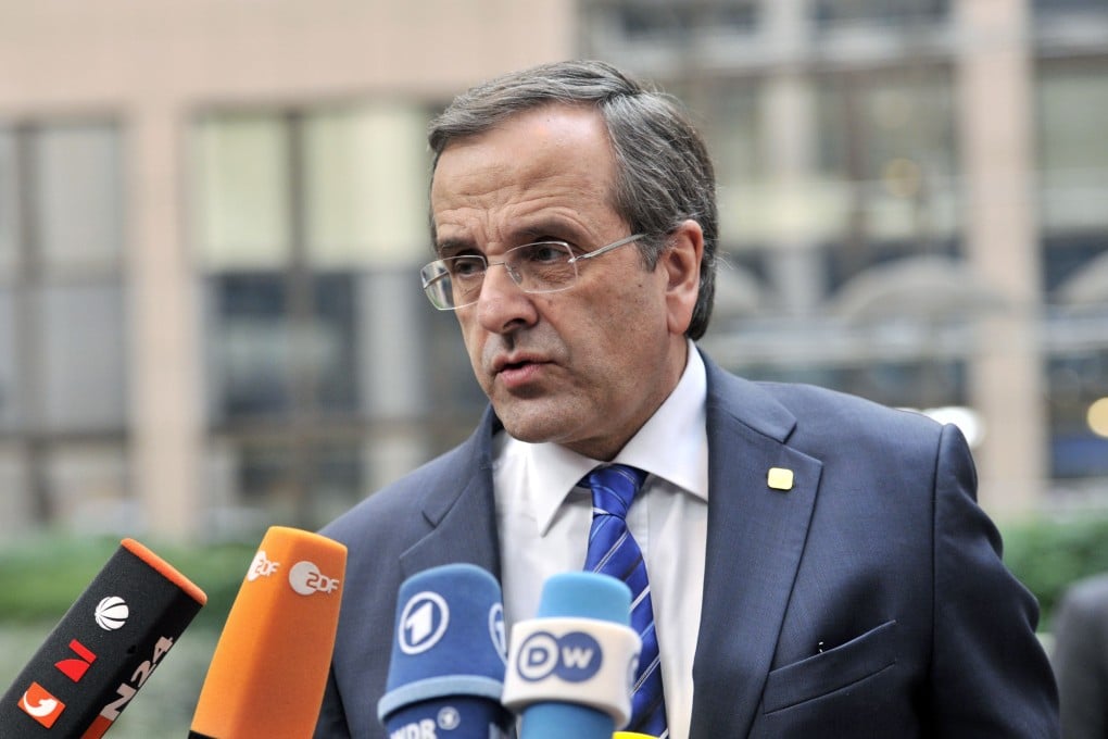 Greek Prime Minister Antonis Samaras plans to trim the budget deficit to 2.4 per cent next year, down from 9 per cent last year and a peak of 15.7 per cent in 2009. Photo: AFP