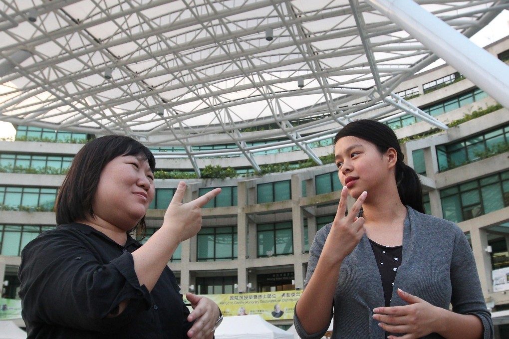 Joyce Pun Chung-sze (left) and Jenny Ngai Mei-chun at the university last week. Photo: Jonathan Wong
