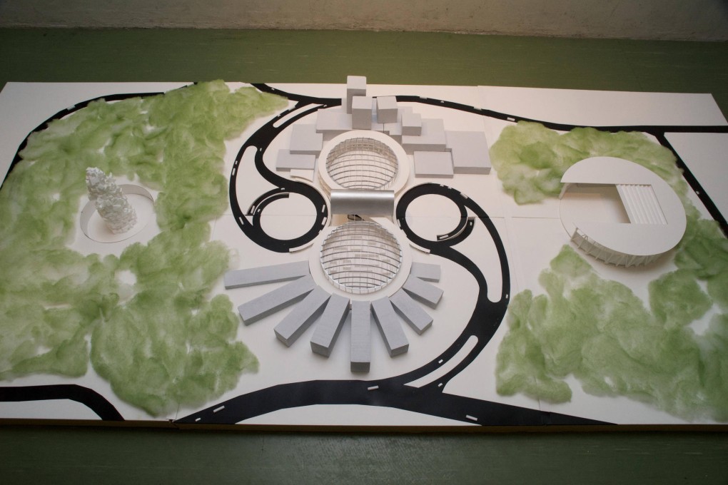 A model of the proposed Fukushima Gate Village, part of a new plan to draw tourists to Fukushima.