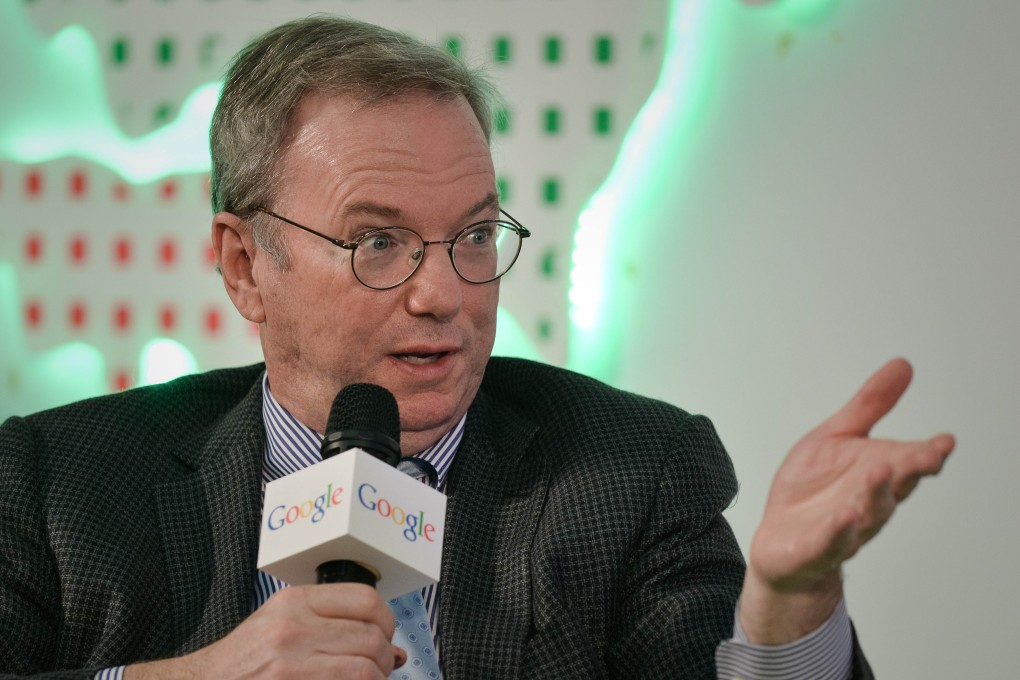 Executive chairman of Google Eric Schmidt speaks at Chinese University of Hong Kong on November 4, 2013. Photo: AFP