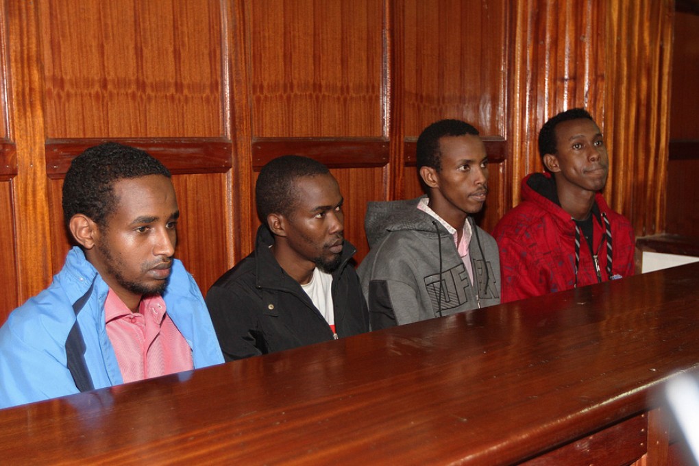 Four men charged in connection with the Westgate mall massacre appear in court in Nairobi. Photo: AFP