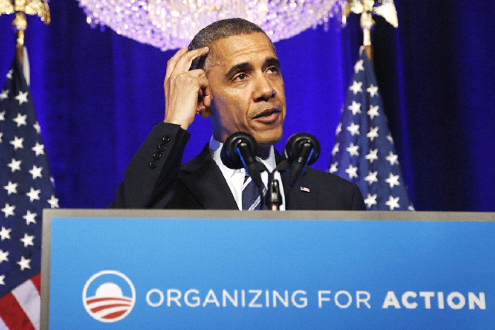 US President Barack Obama speaking at an Organizing for Action event in Washington on Monday. Photo: Reuters