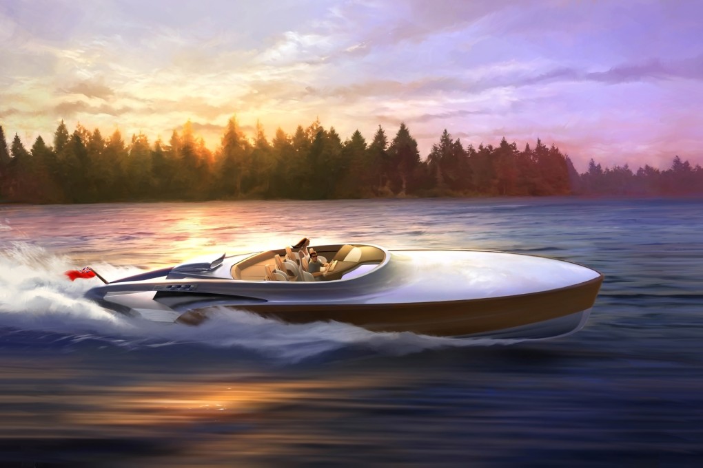 British yacht designer Claydon Reeves' new Aeroboat slices through the water at 50 knots. Photo: Claydon Reeves