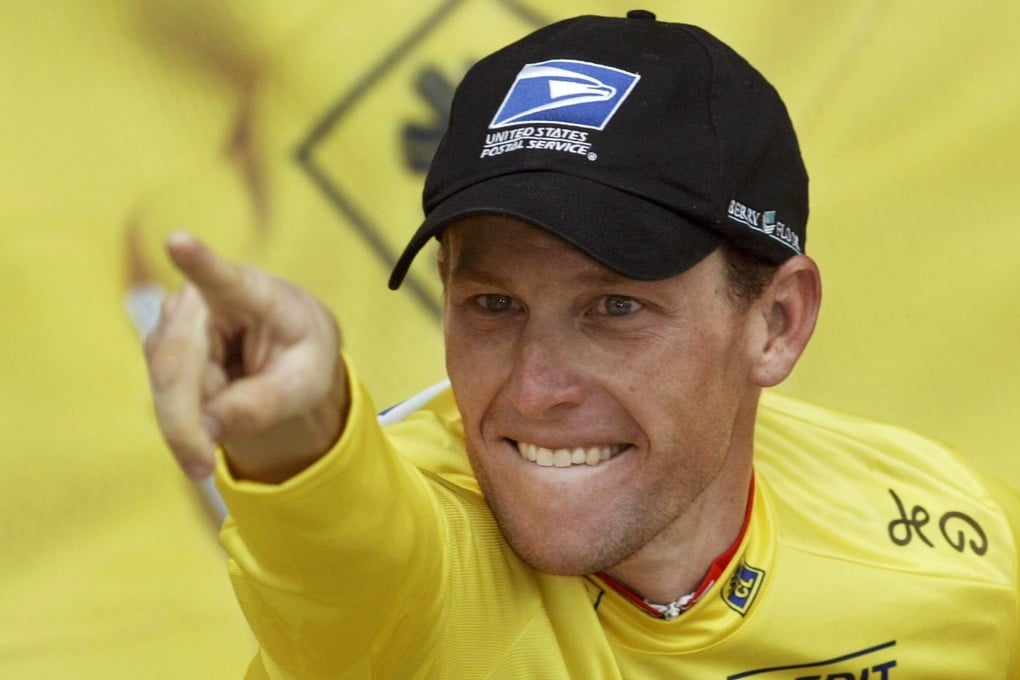 Lance Armstrong on the podium at the 2003 Tour de France. Photo: AFP