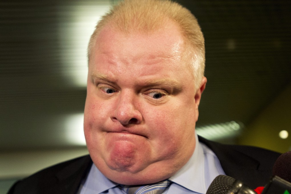 City of Toronto Mayor Rob Ford addresses the media on Thursday. Photo: AP