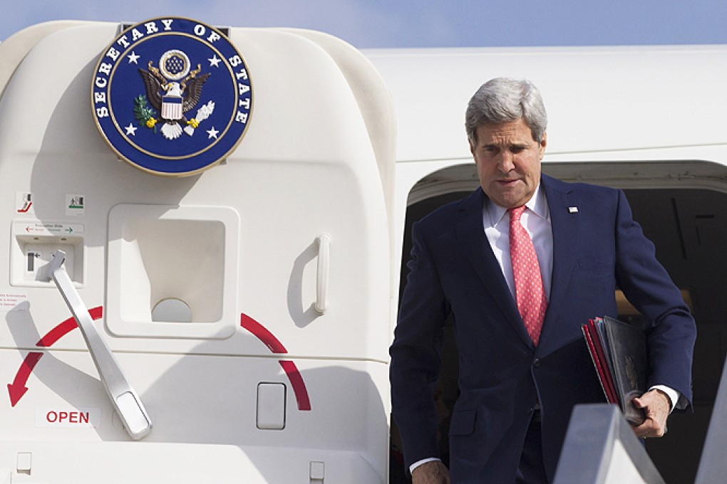 US Secretary of State John Kerry made a brief stop in Israel on Friday to have a meeting with Israeli Prime Minister Benjamin Netanyahu, who has spoken out against any limited deal that would allow the Iranians sanctions relief. Photo: AP