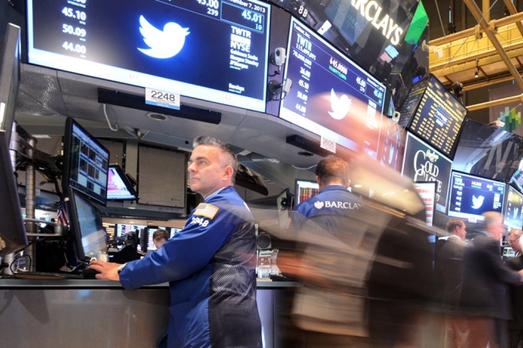 The market is valuing Twitter at nearly as much as CBS or Yahoo. Photo: Xinhua