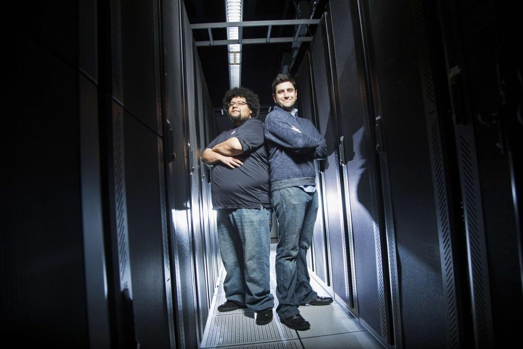 Bitcoin miner Aaron Jackson-Wilde (left) and Scott Robinson of the Silicon Valley Bitcoin meet-up group consider the future. Photo: Reuters
