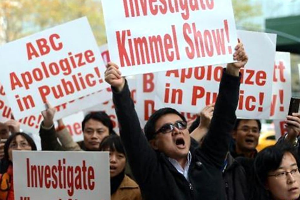 A rally in New York, one of 27 cities that saw a protest over the ABC talk show, which aired last month. Photo: SCMP