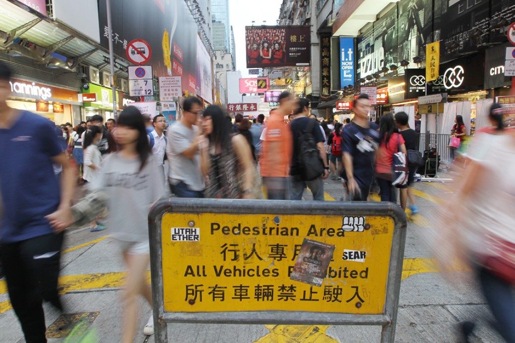 Pedestrian Area of Sai Yeung Choi Street South in Mong Kok. Photo: Sam Tsang