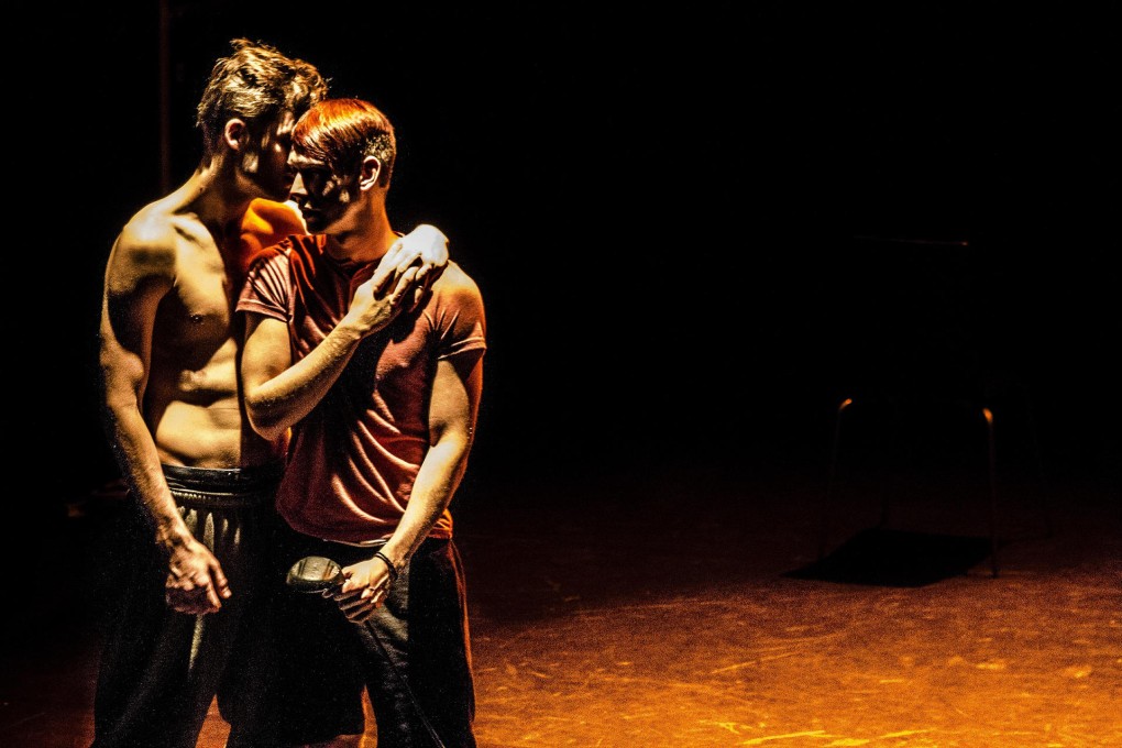 Actors in rehearsal for A Clockwork Orange.