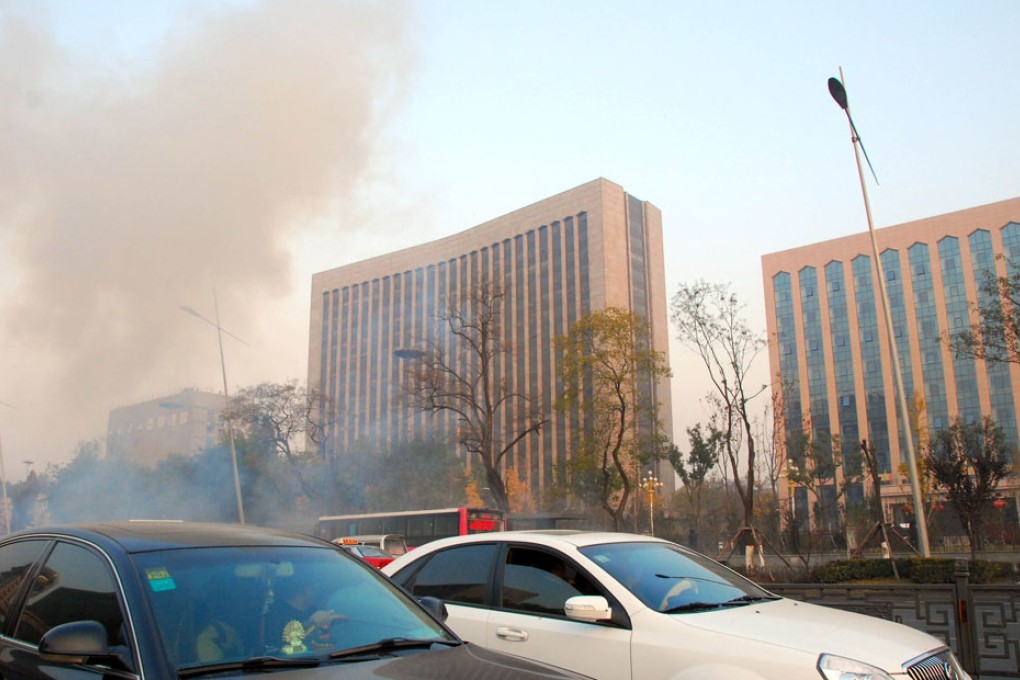 View of the site following the explosions in Taiyuan, Shanxi. Photo: Reuters