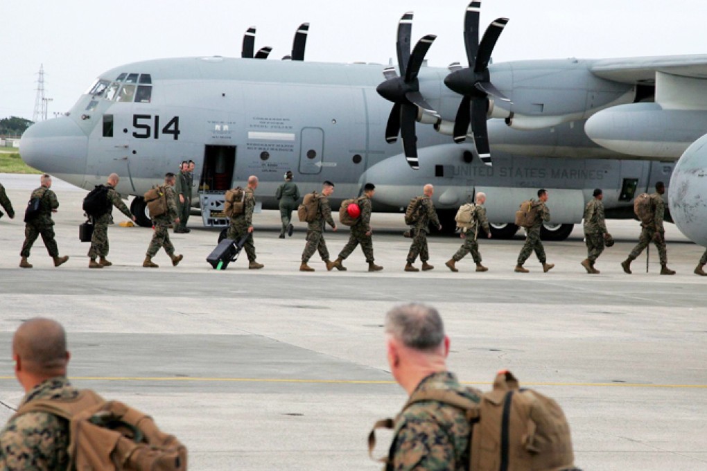 Japan-based US Marines head to the Philippines. Photo: EPA