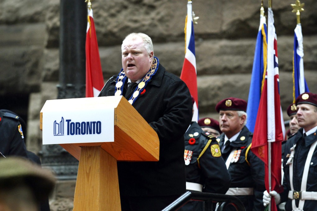 Mayor Rob Ford during Remembrance Day ceremonies in Toronto. Photo: Reuters