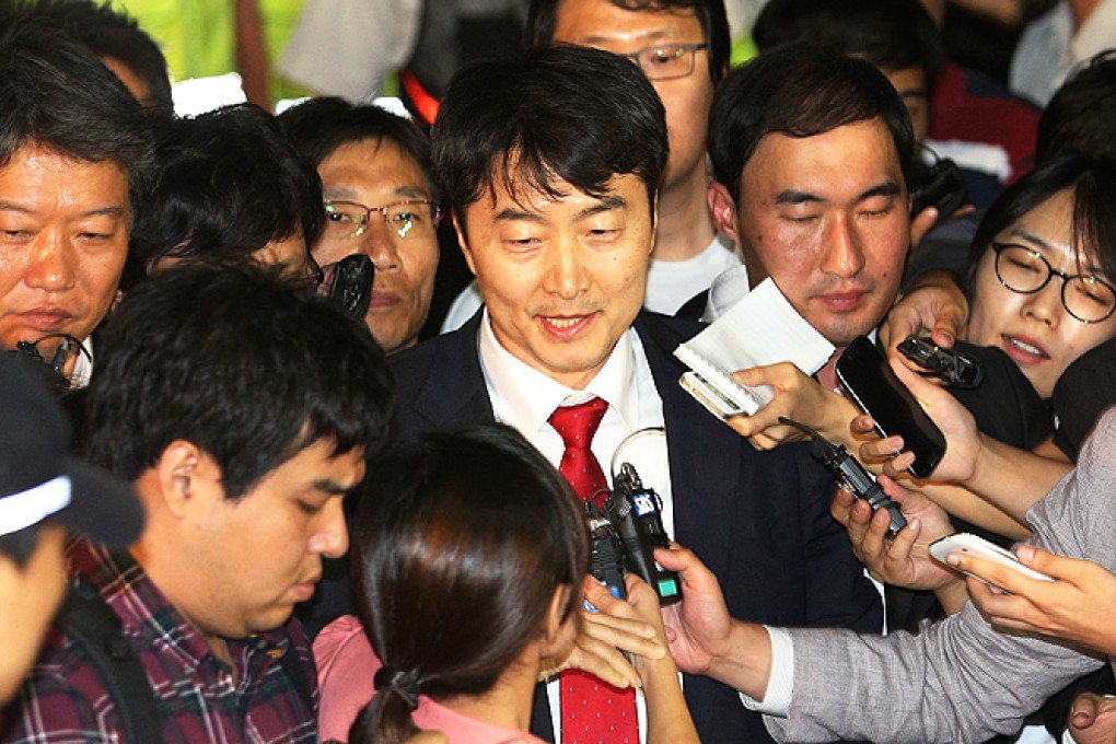 Leftist MP Lee Seok-ki denies charges of plotting an armed revolt in support of North Korea. Photo: AP