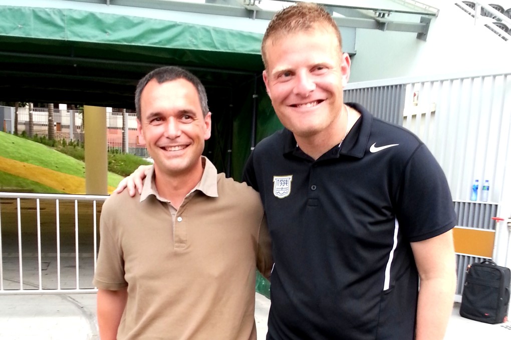 Alex Gomez and his predecessor at Kitchee, Josep Gombau. Photo: SCMP Pictures.