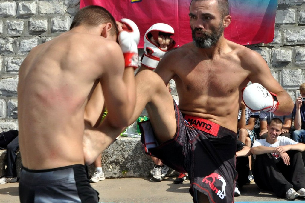 Vyacheslav "Ali Baba" Yurovskikh competes in one of the MMA tournaments in an undisclosed location in Russia. Photo: SMP Pictures