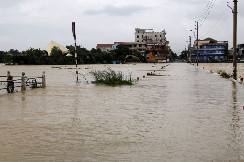 A scene of flood water caused by a tropical depression in Thua Thien-Hue province, central Vietnam. Photo: Xinhua