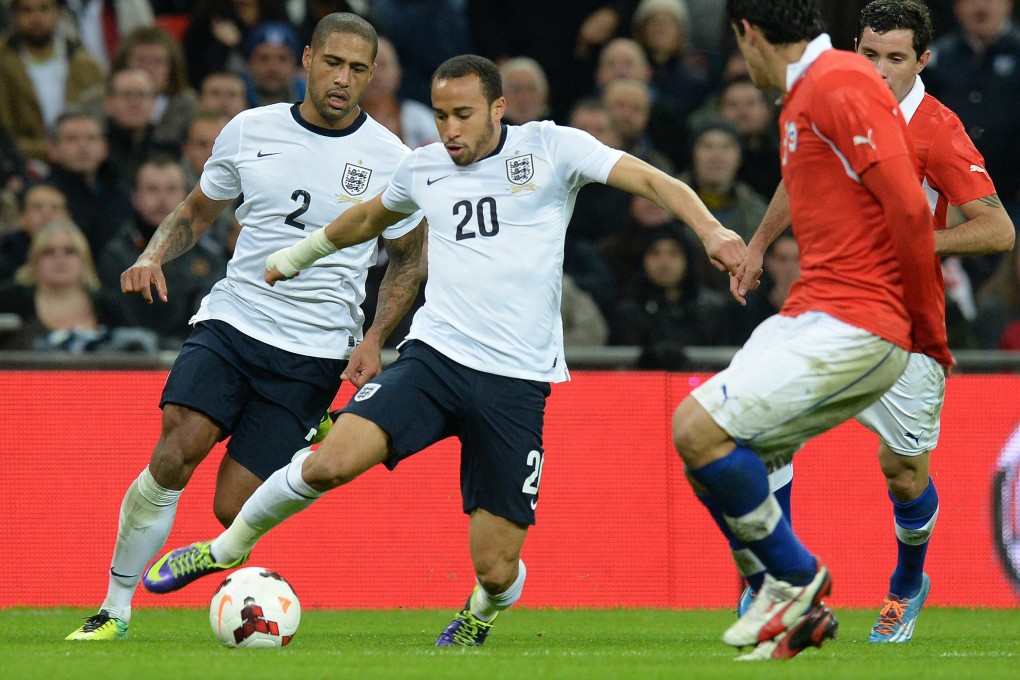 England's Andros Townsend in action against Chile during an international soccer friendly match at Wembley on Friday. Photo: EPA