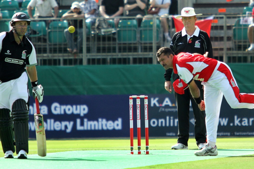 Left-arm spinner Munir Dar was in good form for Hong Kong against Uganda. Photo: Dickson Lee