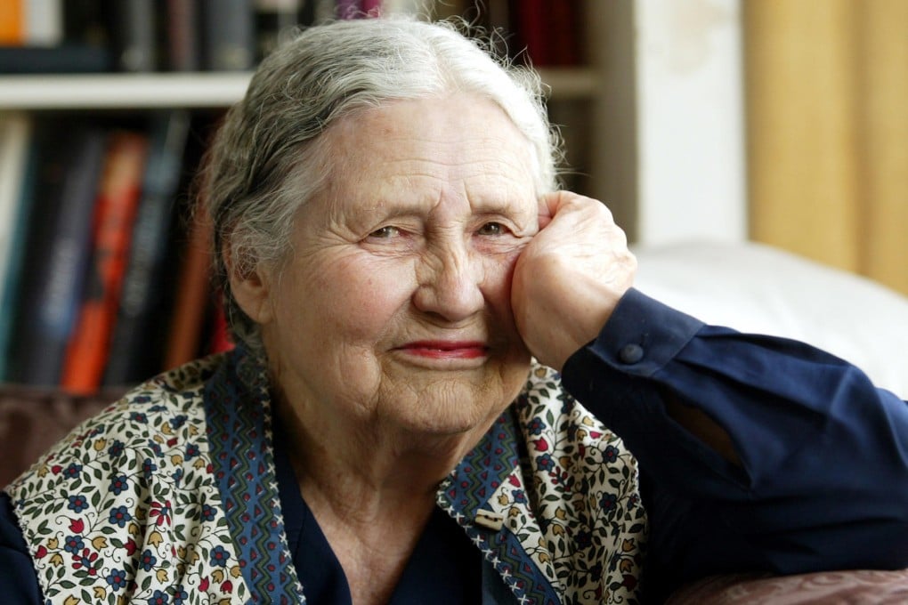 The free-thinking and irascible writer Doris Lessing sitting in her home in north London. She died yesterday at the age of 94. Photo: AP