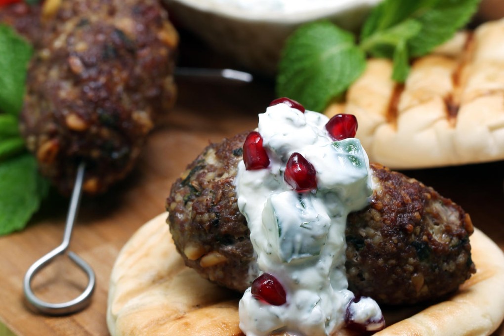 How to make herbed lamb kebabs with mint raita, and stir-fried lamb with spring onions