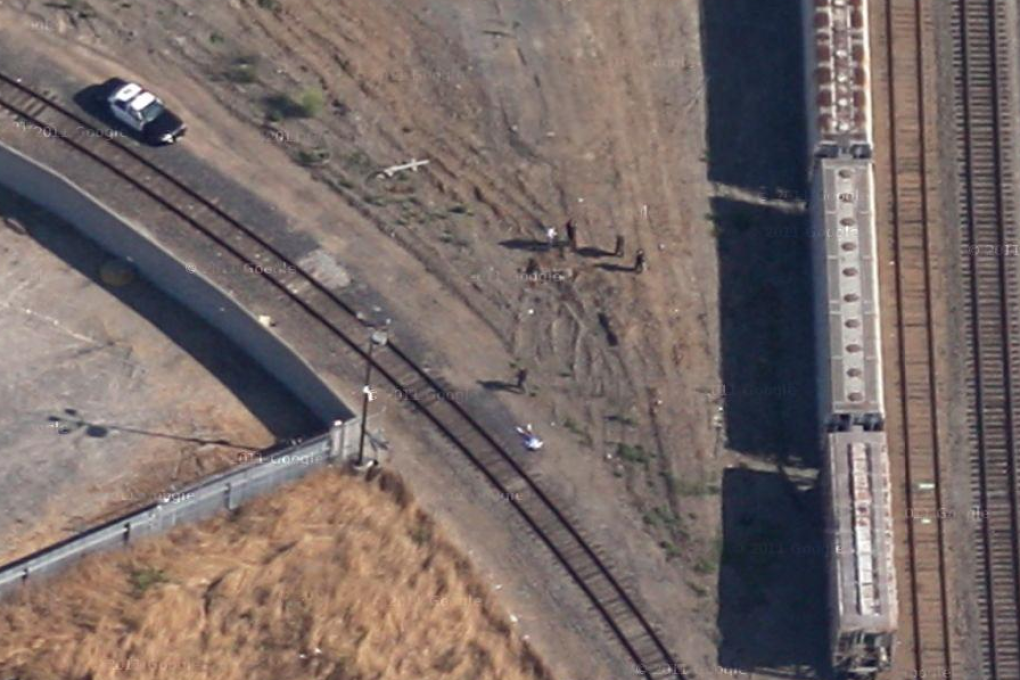 A satellite street view image from Google showing the body of Barrera's son. Photo: Google