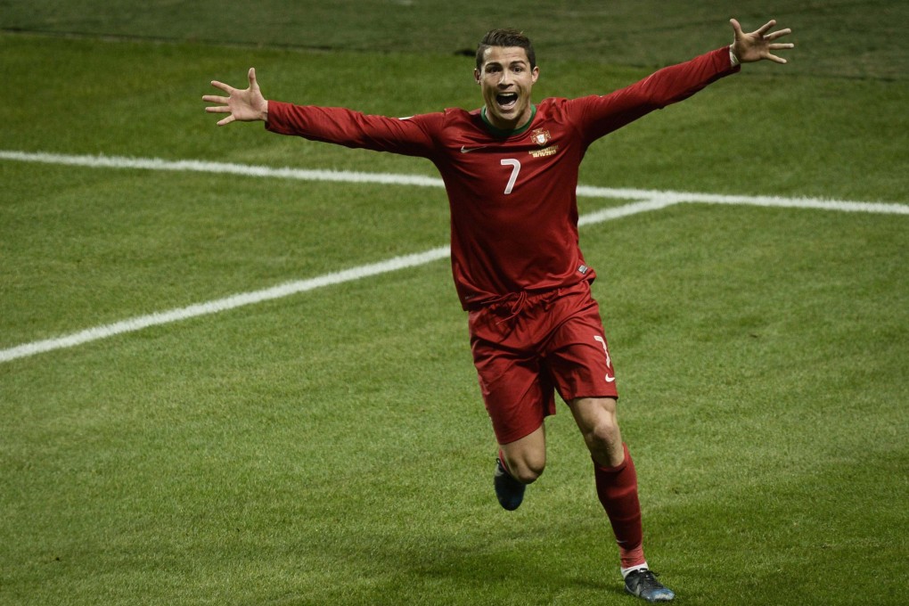 Cristiano Ronaldo celebrates one of his three goals against Sweden. Photo: Reuters