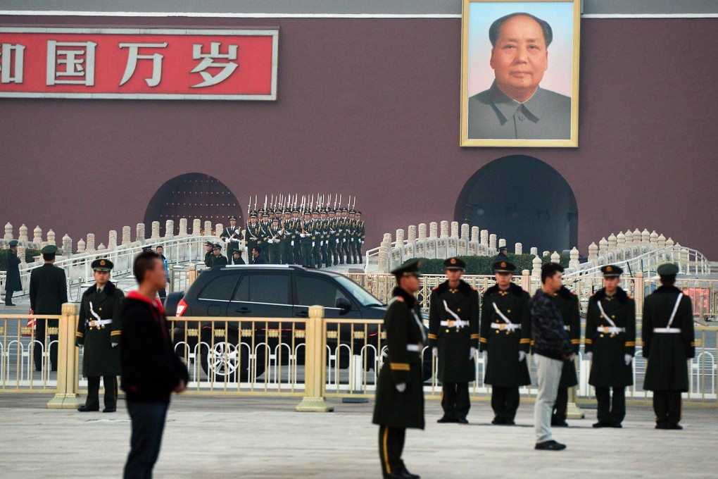 Chinese paramilitary police stand guard in Tiananmen Square. Photo: AFP