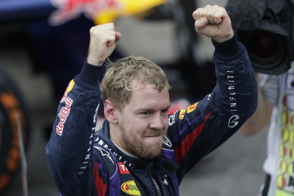 Sebastian Vettel celebrates his Brazilian Grand Prix win. Photo: AP