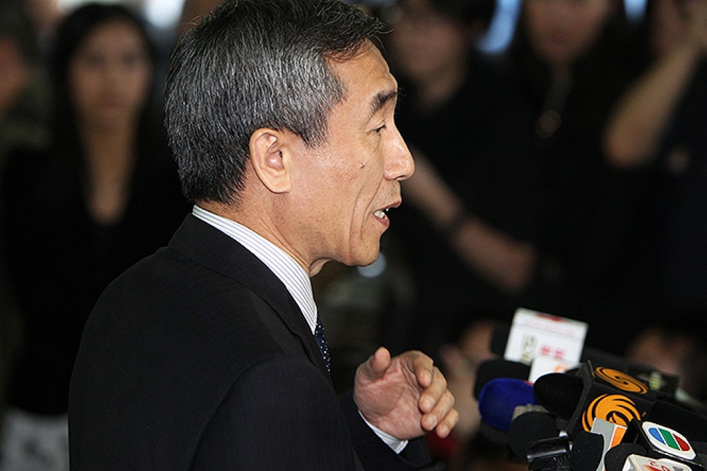 Basic Law Committee chairman Li Fei meets the media in Admiralty. Photo: Felix Wong