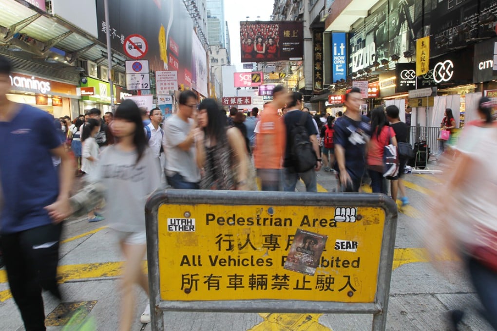 The pedestrian area in Mong Kok