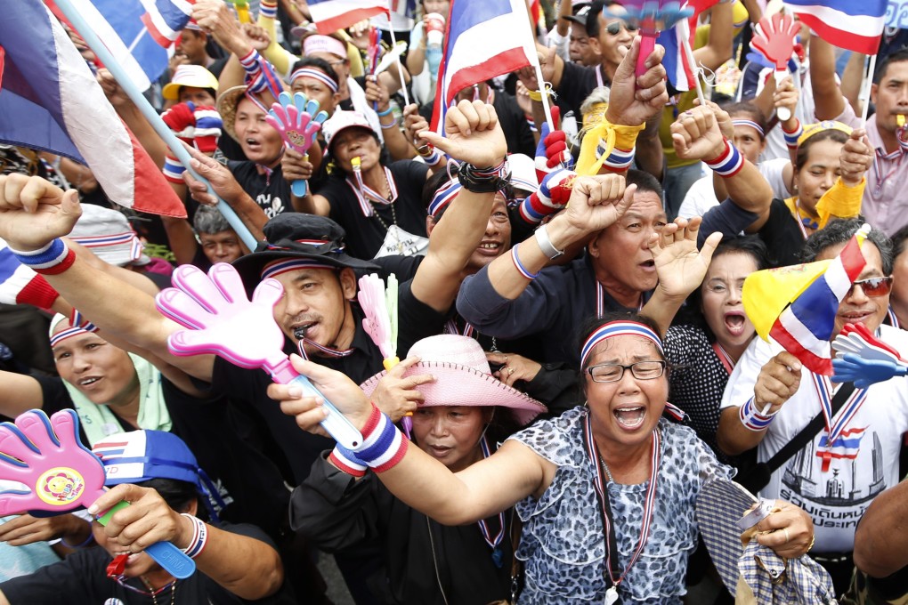 Tens thousands of anti-government protesters took over four more ministries in Bangkok on Tuesday. Photo: EPA