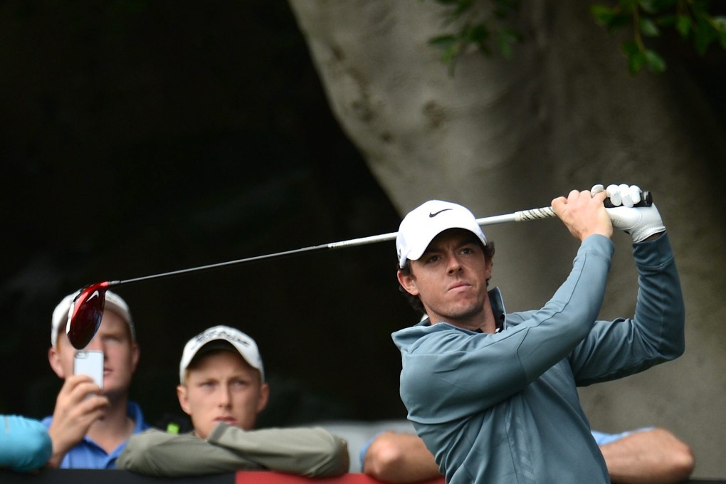 Rory McIlroy tees off during a practice round for the Australian Open at the Royal Sydney Golf Club. Photo: EPA
