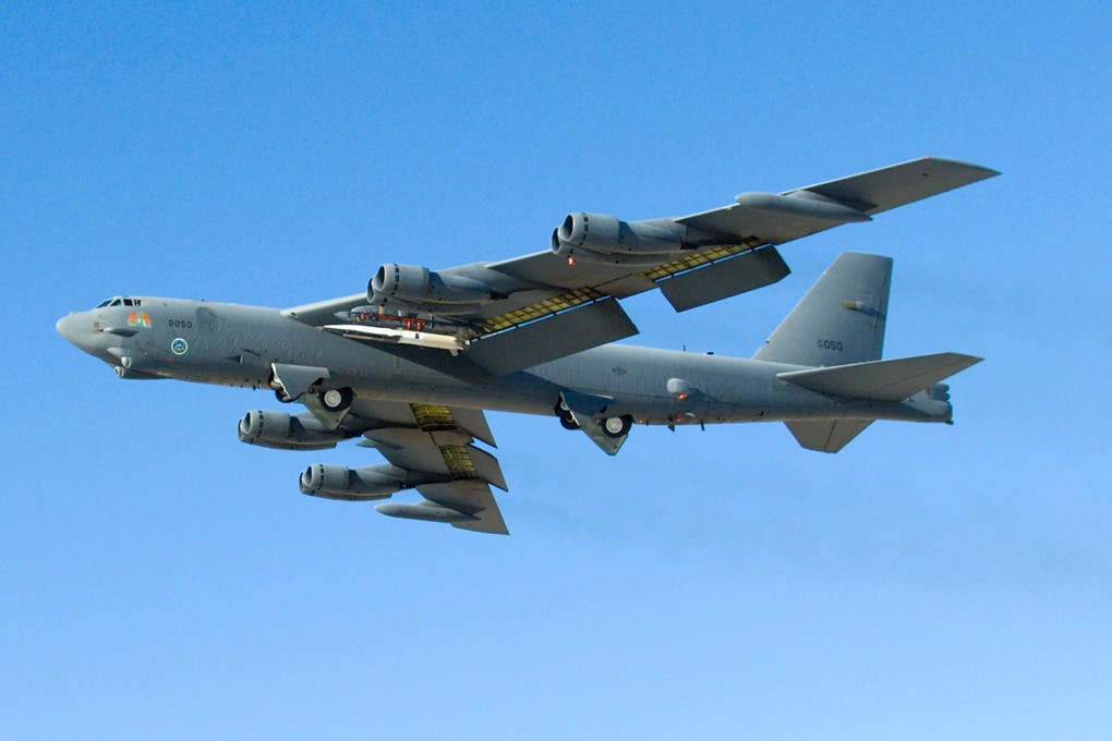 A B-52 Stratofortress seen in archive footage. Photo: AFP