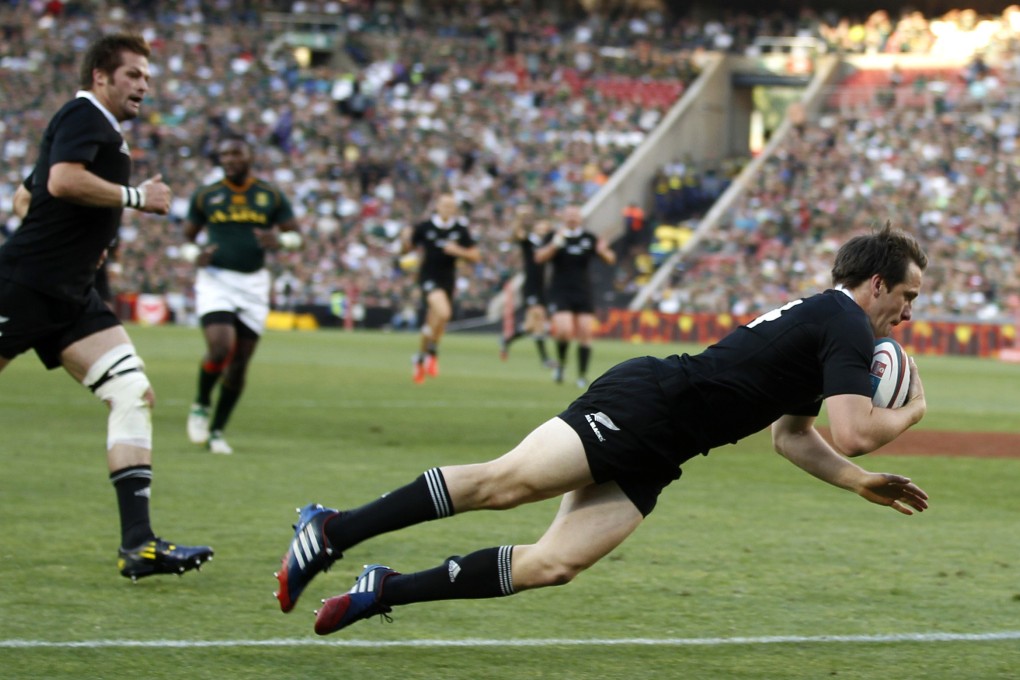 All Black Ben Smith scores against South Africa in a Rugby Championship match at Johannesburg in October. Photo: Reuters