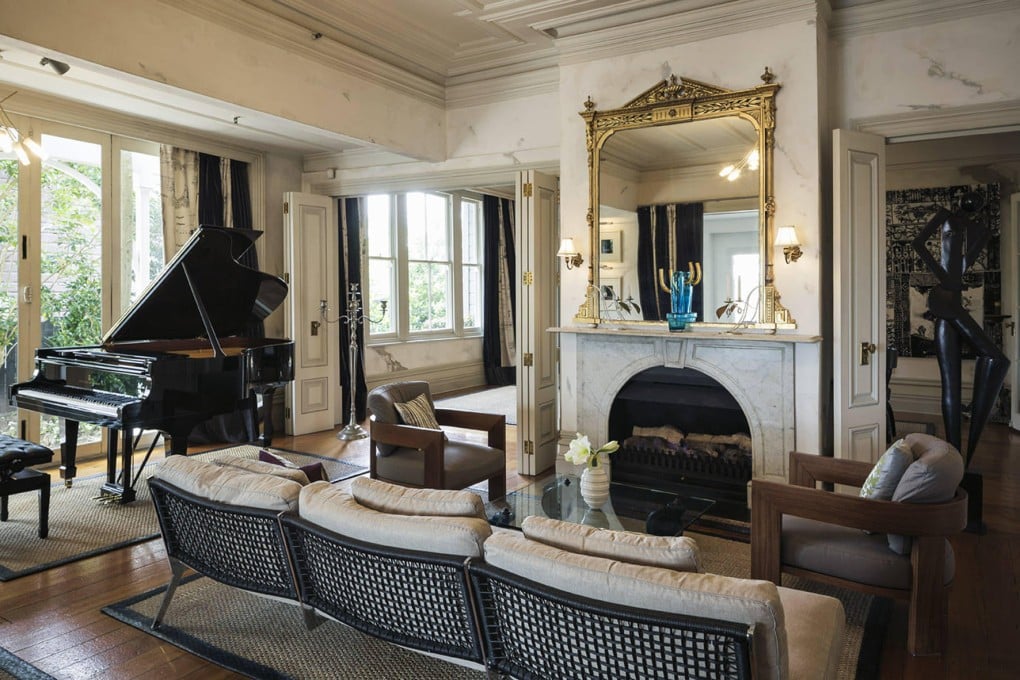 "Public areas" is hardly the term for the lounge (above), cocktail bar and library, whose walls are bedecked with contemporary art.