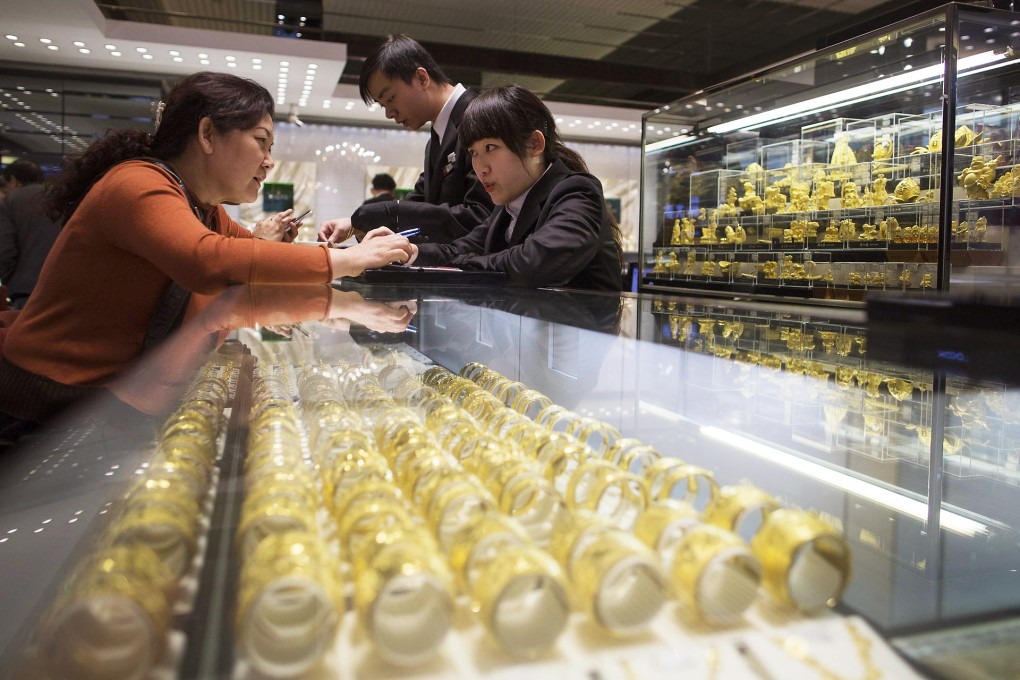 Mainland China's demand for jewellery, bars and coins rose 30 per cent to 996.3 tonnes in the year to September. Photo: Bloomberg