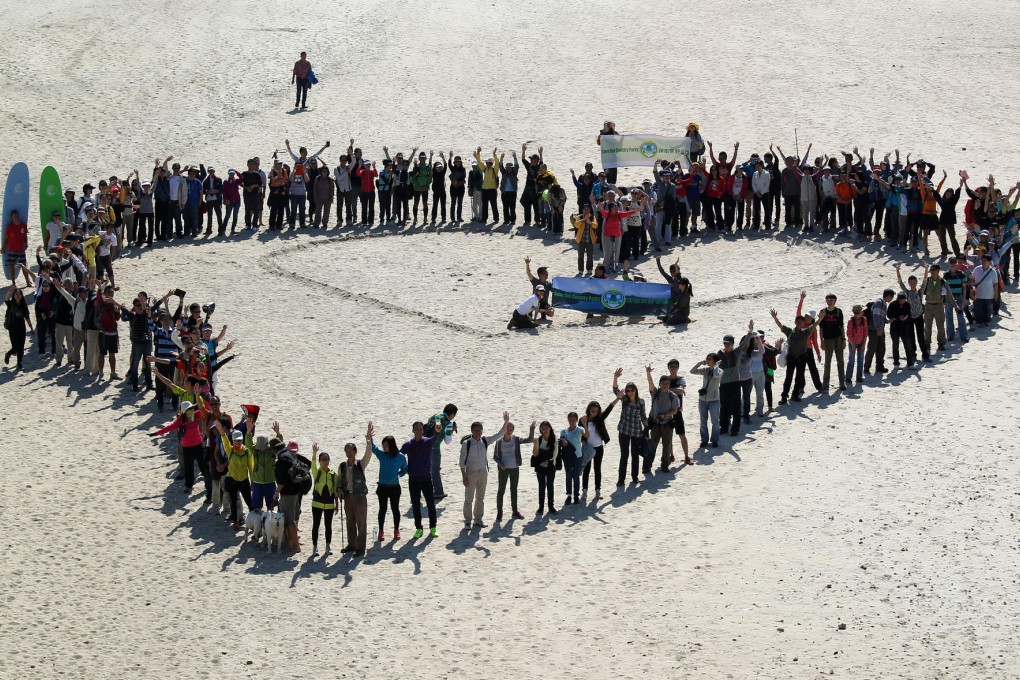 Conservationists join Friends of Tai Long Sai Wan and Save Our Country Parks for the hike yesterday. Photo: Dickson Lee