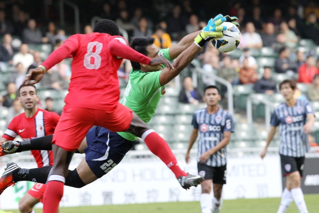 Muangthong United keeper Kaewruang Visanusak saves a goal against Hong Kong League XI at Hong Kong Stadium in the 2013 edition of the Lunar New Year Cup in February. Photo: Edward Wong