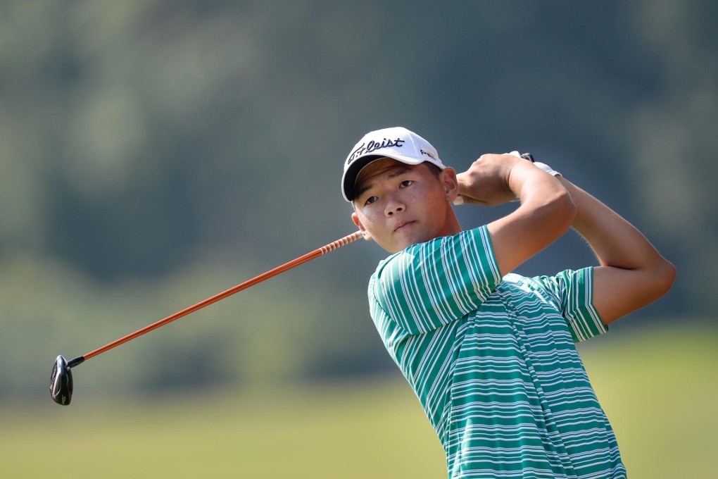 Jason Hak watches a drive during practice at Fanling ahead of Thursday's first round of the Hong Kong Open. Photo: Richard Castka