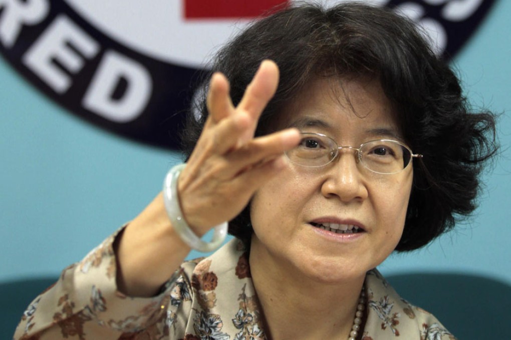 Ma Keqing gestures answers questions in Manila. Photo: AP