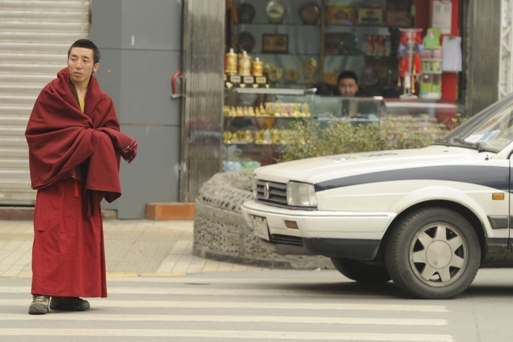 Ethnic Tibetan lamas in Chengdu, southwest China's Sichuan province. A Tibetan father-of-two set himself on fire in protest at Beijing's rule. Photo: AFP