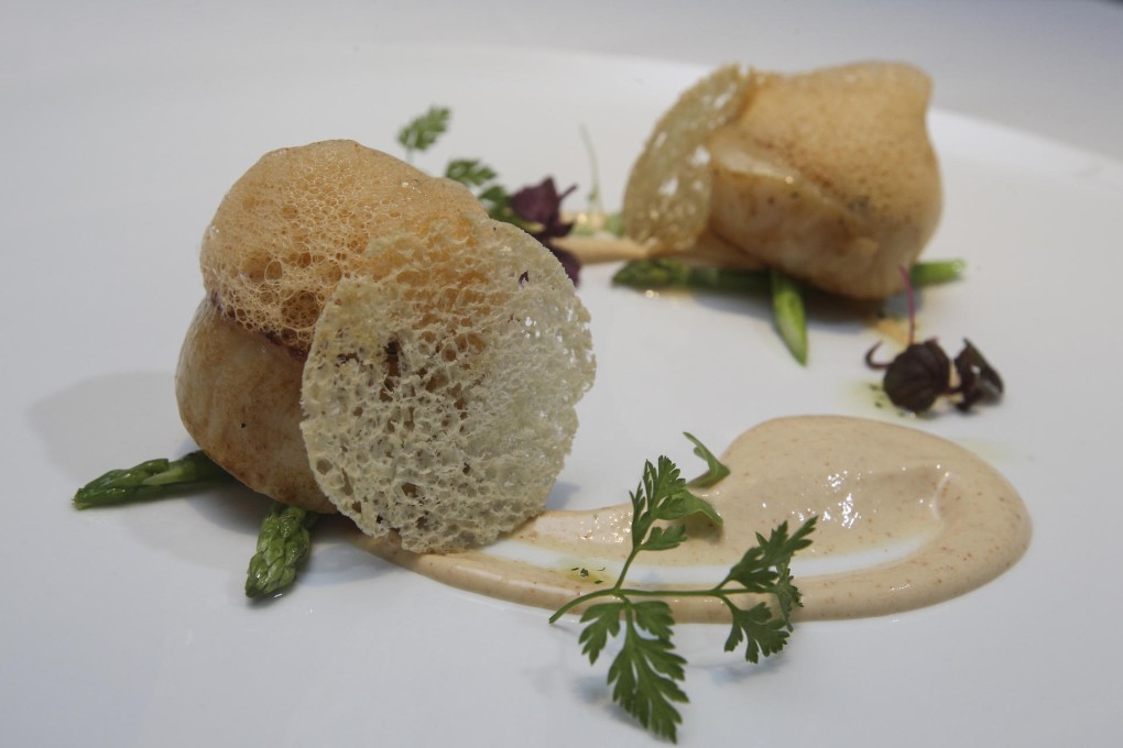 Pan-seared Hokkaido scallops with sobrasada chorizo emulsion. Photos: David Wong