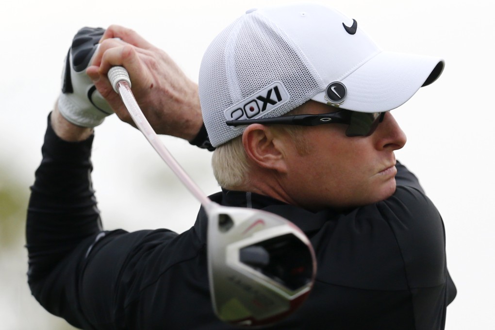 Simon Dyson tees off during the second round of the BMW Masters tournament in Shanghai in October. Photo: AP