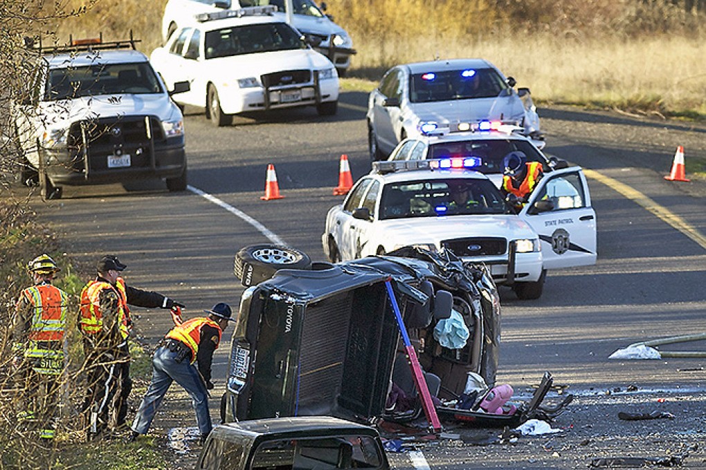 Crews respond to the accident in Vancouver. Photo: AP