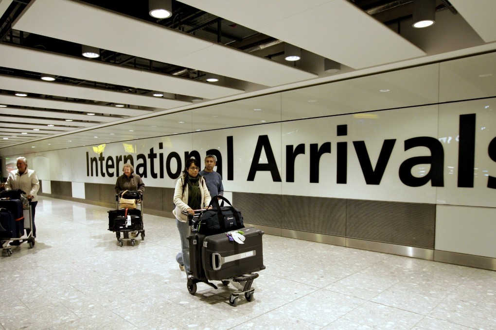 The arrivals hall at Terminal 5 of Heathrow airport in London. Photo: AFP